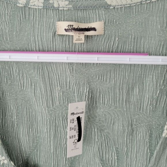 NWT Madewell Jacquard Square-Neck Button-Front Crop Tank - Picture 7 of 7